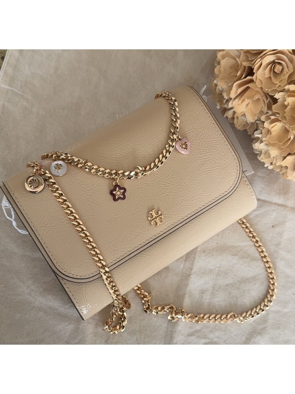 475! New Tory Burch Emerson chain wallet Crossbody Bag